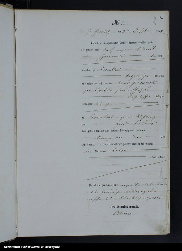 Obraz z jednostki "Geburts-Haupt-Register Nr 1 - 26,1 - 98,1 - 108,1 - 113,1 - 94 i 1 - 108"