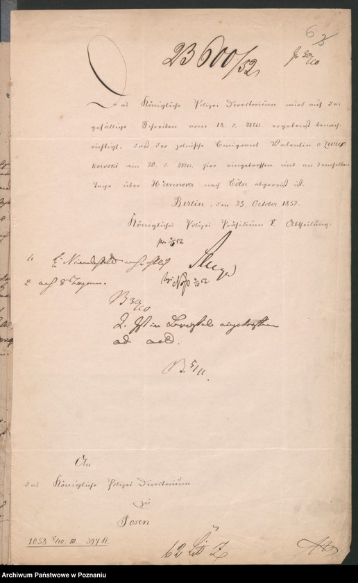 Obraz 9 z jednostki "A. betr. den polnischen Emigranten Valentin von Zwierkowski"