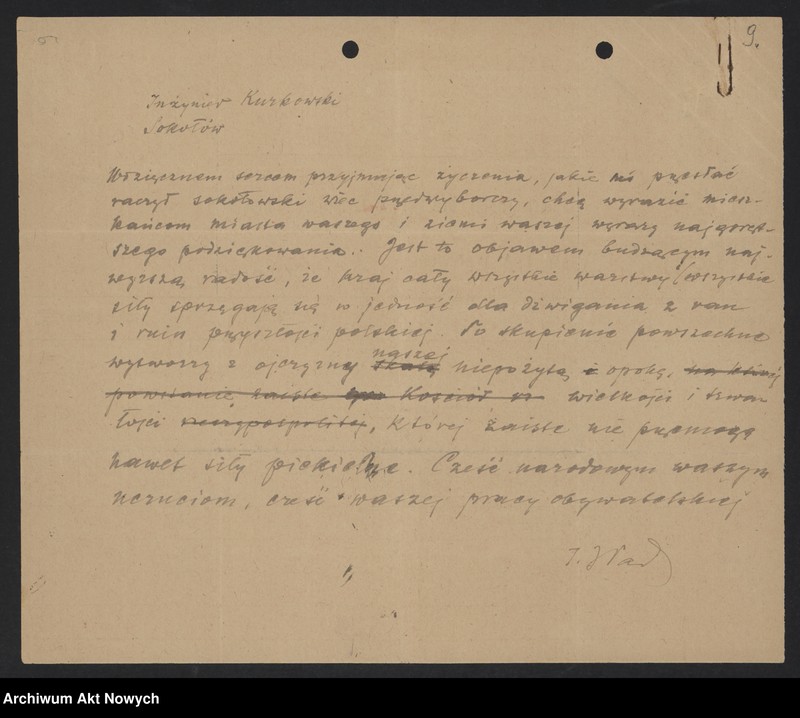 image.from.unit.number "Hołdy; listy, depesze, adresy, od instytucji, organizacji, osób prywatnych"