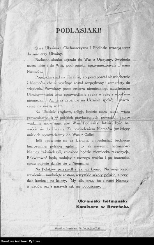 image.from.unit.number "Odezwa ukraińskiego hetmańskiego komisarza w Brześciu do Podlasiaków"