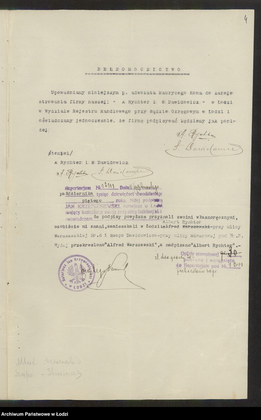 Obraz 6 z jednostki "A.Rychter i S.Dawidowicz- tkalnia i przędzalnia zarobkowa"