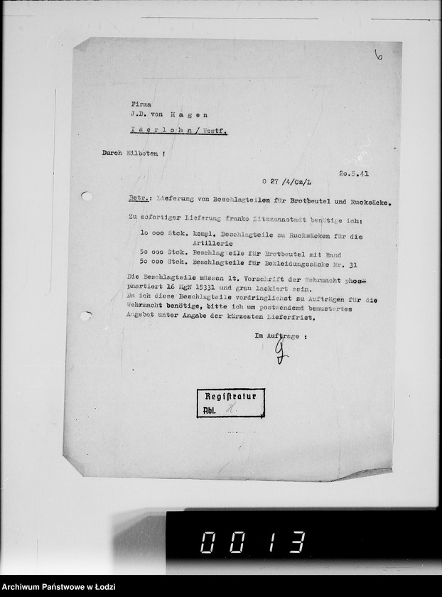 Obraz 11 z jednostki "[Korespondencja z urzędami, firmami i instytucjami] Lit.Ha-Hem."