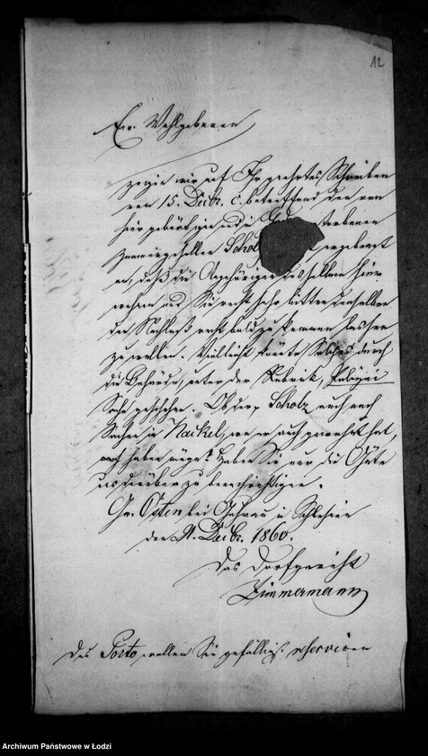 Obraz 16 z jednostki "Akta tyczące się spisu pozostałości po zmarłym Janie Gotlibie Schultz czeladniku Ciesielskim z Prus do miasta Łodzi przybyłym, u Jakuba Rudnik cieśli na robocie zostającym"