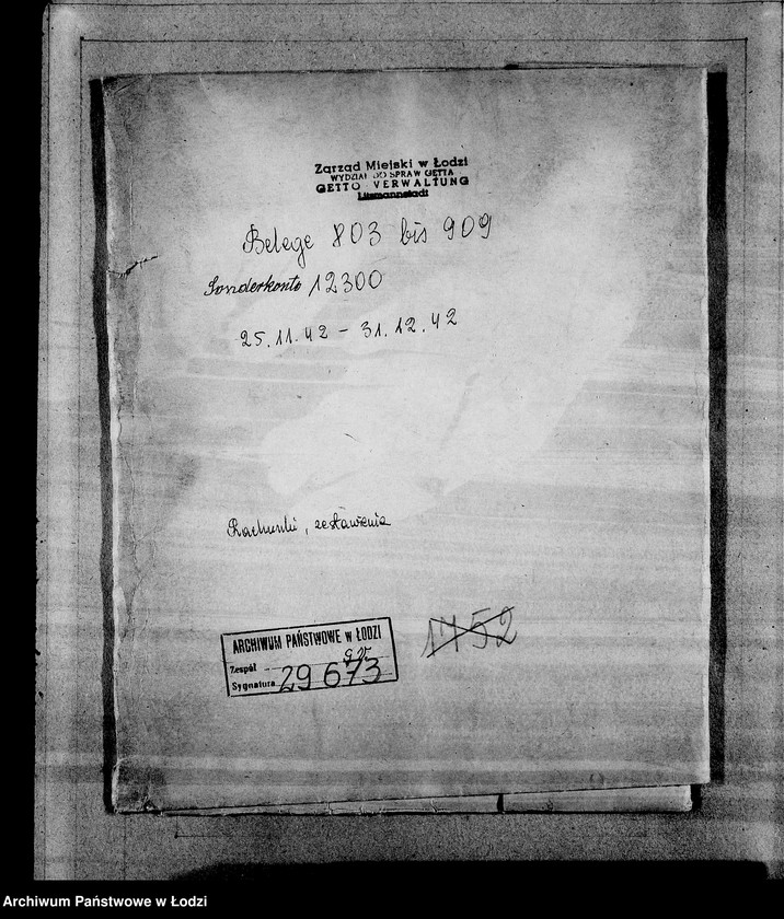 Obraz 4 z jednostki "Belege 803-909. Sonderkonto 12300."