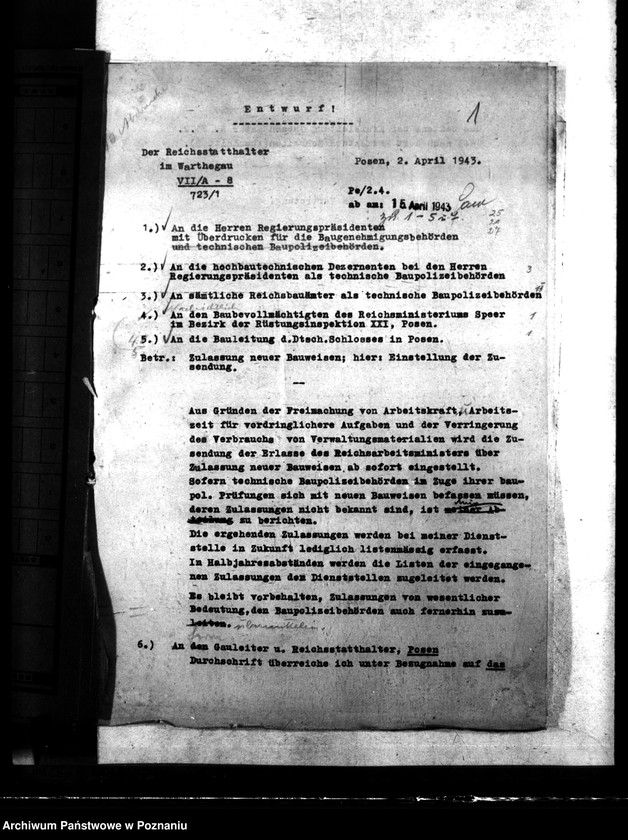 Obraz 5 z jednostki "Zulassung neuer Bauweisen. Lahmbauten. Polizeiliche Bestimmungen. Heizungsanlagen. Bombenschaden."