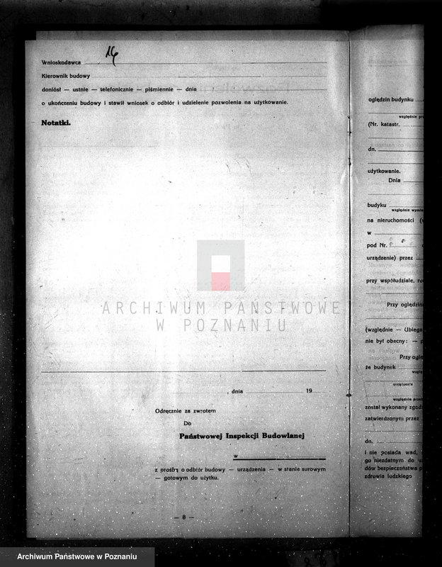 Obraz 20 z jednostki "Zatwierdzenie zakładu przemysłowego /tartak/ H. Drobińskiego w Poniecu pow. gostyński"