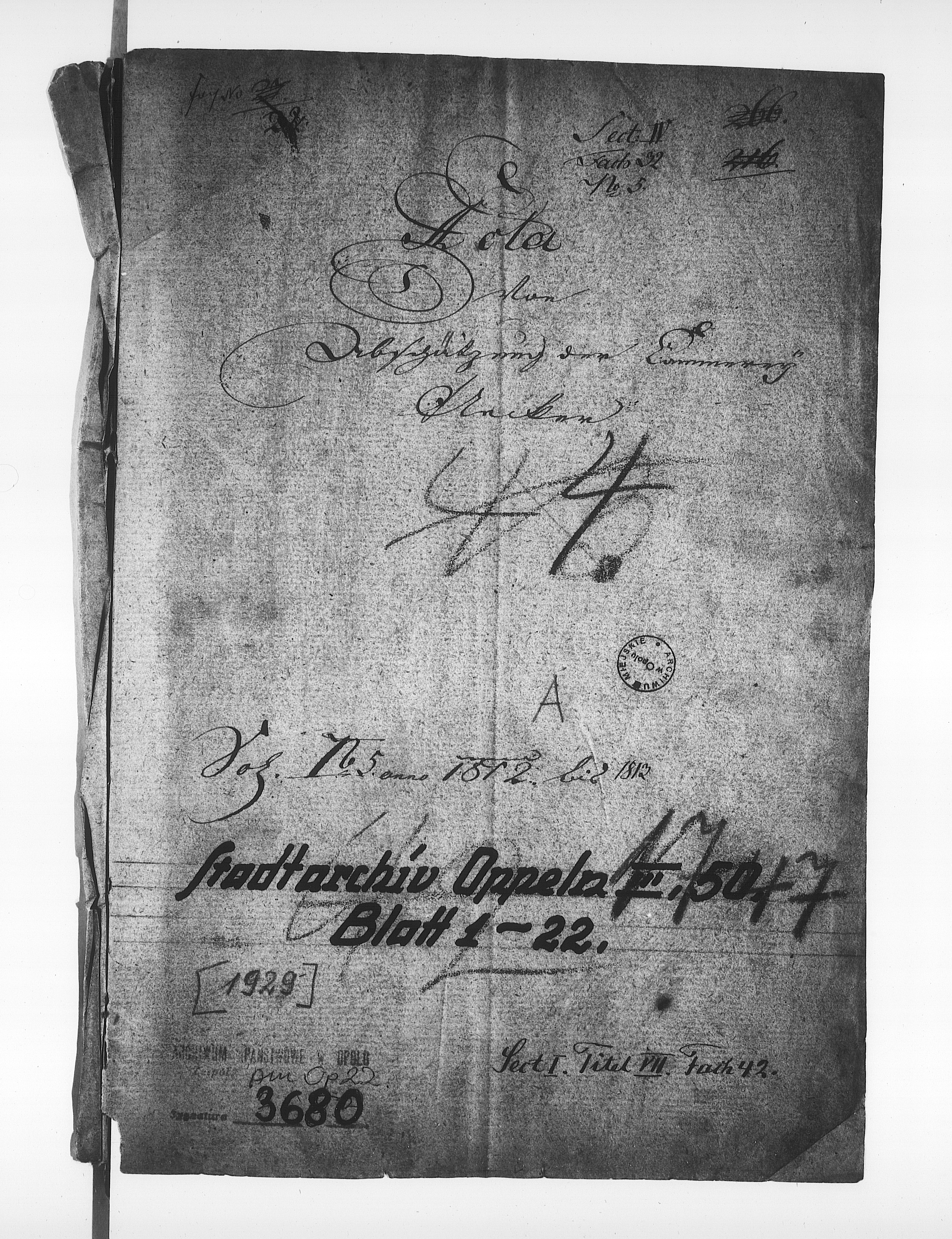 Obraz 4 z jednostki "Acta von Abschätzung der Cämmerey Aecker Vol. I anno 1812 bis [1813]"