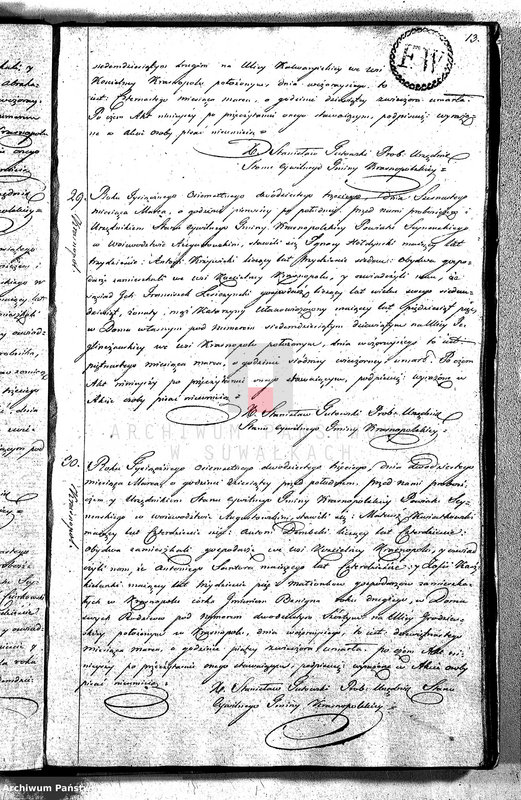 image.from.unit.number "Akta Zeszłych Gminy Krasnopolskiey R-ku 1823. Powiat Seyneński. Województwo Augstowskie."