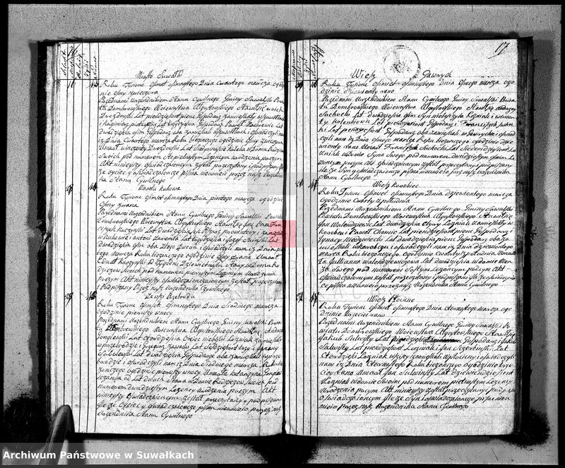image.from.unit.number "Księga urzędnika stanu cywilnego gmniny suwalskiey zawierająca w sobie akta zejścia od dnia 1-go stycznia 1818 r-u do dnia tegoż 1819"