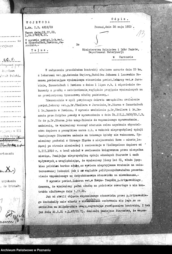 Obraz 18 z jednostki "Pow. lekarz Weterynaryjny Jarocin"