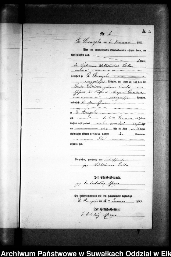 image.from.unit.number "Geburts-Neben-Register des Preussischen Standes-Amtes Gr. Strengeln Kreis Angerburg"