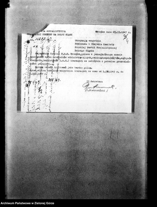 Obraz 8 z jednostki "Okólniki i pisma Centralnego Komitetu Wykonawczego i Wojewódzkiego Komitetu PPS"