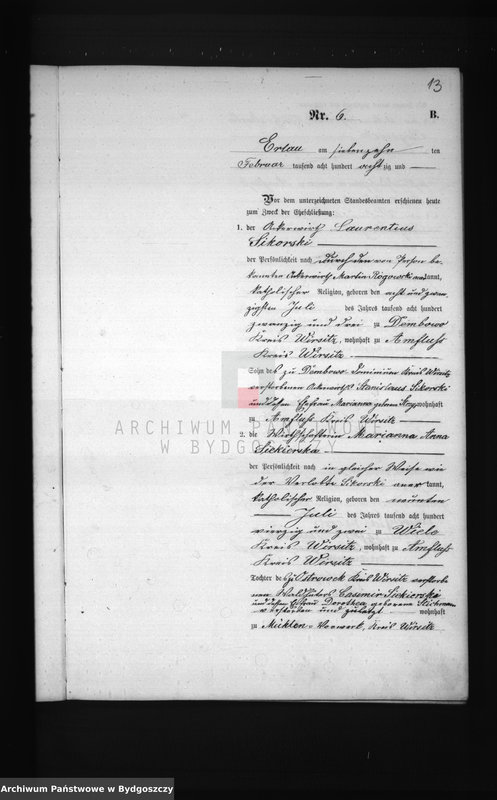Obraz 16 z jednostki "Akta małżeństw - pierwopis nr 1-24"