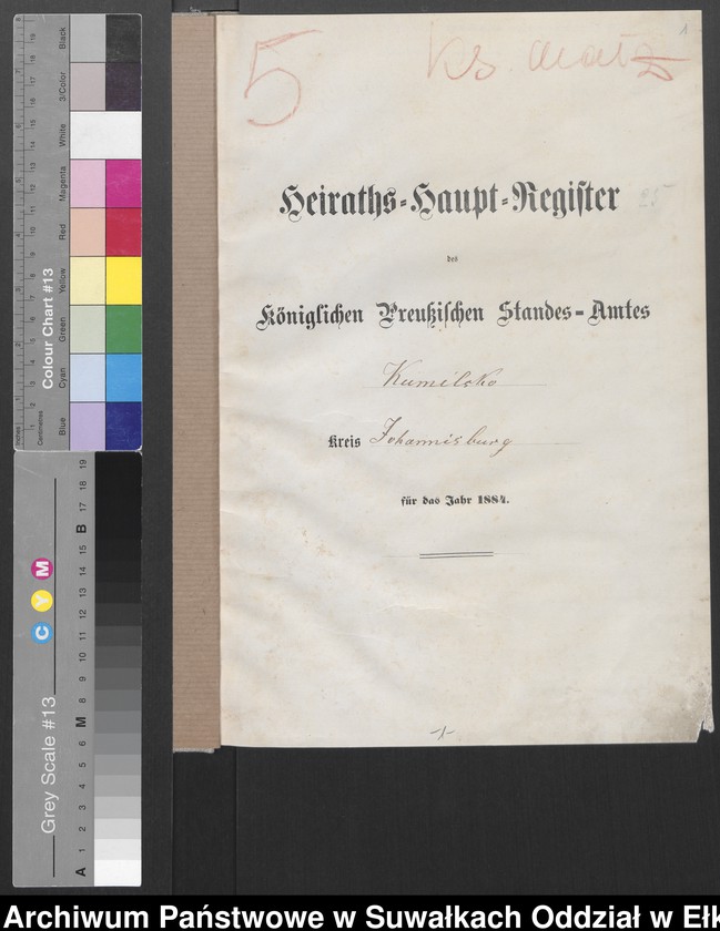 image.from.unit.number "Heiraths-Haupt-Register des Königlichen Preussischen Standes-Amtes Kumilsko Kreis Johannisburg"