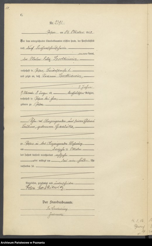 Obraz 12 z jednostki "Księga miejscowa zgonów tom VI [Rejestr główny zgonów]"