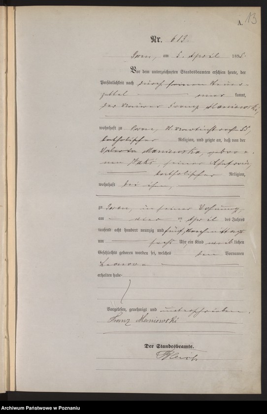 Obraz 16 z jednostki "Księga urodzeń t. II"