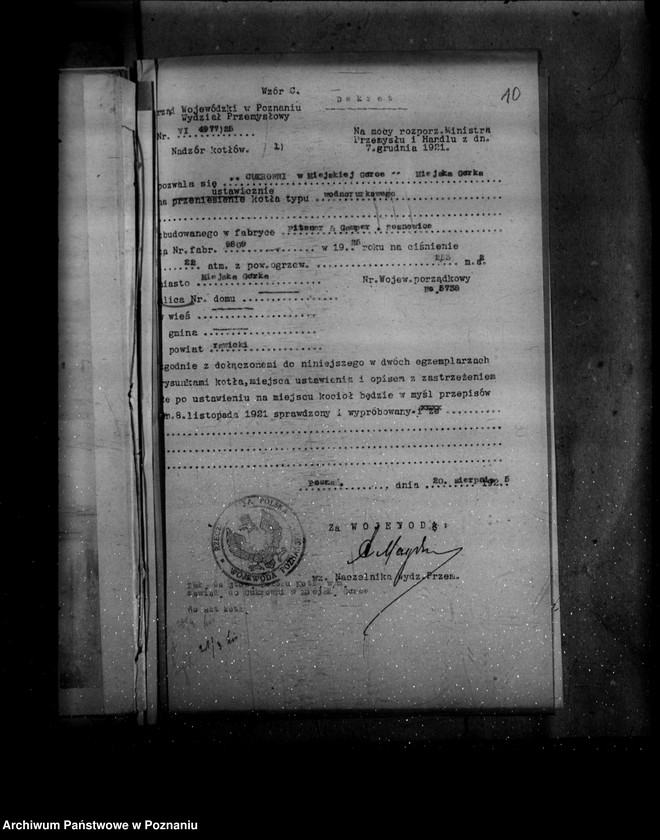image.from.unit.number "Cukrownia w Miejskiej Górce powiat rawicki nr woj. kotła 5738"