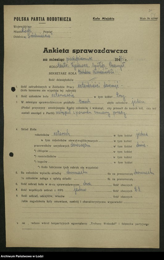 Obraz 15 z jednostki "Sprawozdania Referatu Sprawozdawczego dotyczące Plenum KC (lipiec, sierpień), wzrostu szeregów partyjnych"