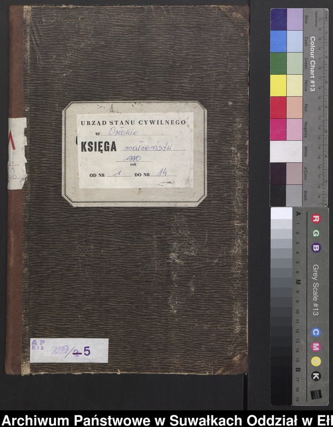 image.from.unit.number "Heiraths-Neben-Register des Preussischen Standes-Amtes Orlowen Kreis Loetzen für das Jahr 1880"