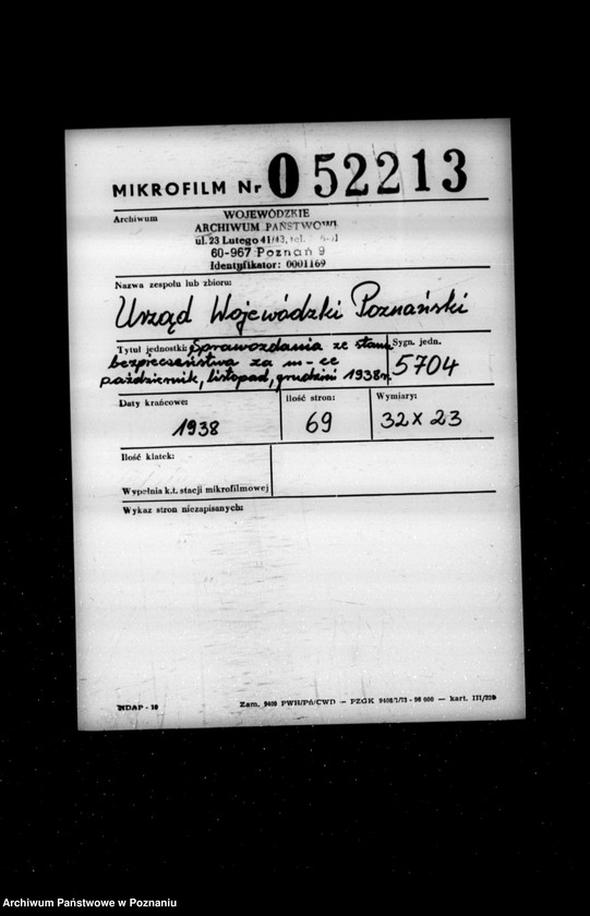 Obraz 2 z jednostki "Sprawozdania ze stanu bezpieczeństwa za miesiąc październik-listopad-grudzień 1938 r."