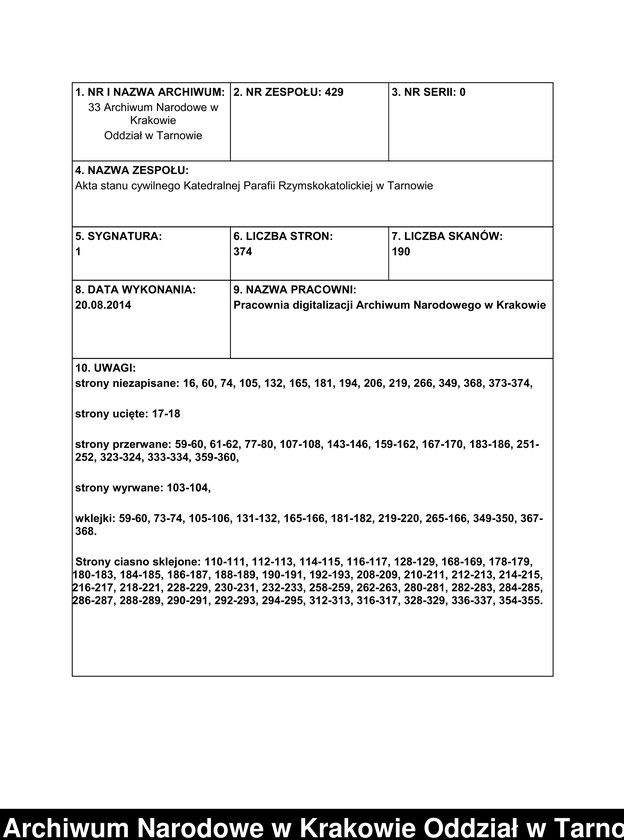 image.from.team "Akta stanu cywilnego Katedralnej Parafii Rzymskokatolickiej w Tarnowie"
