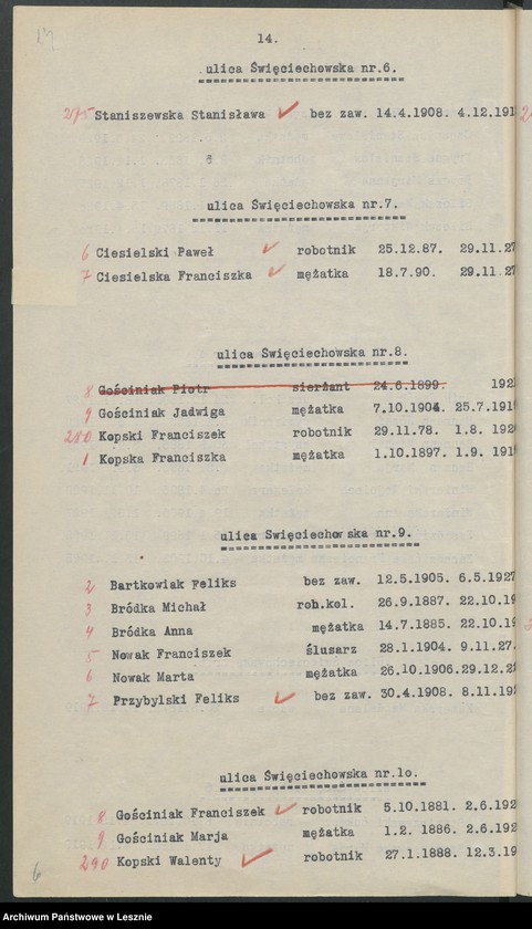 Obraz 17 z jednostki "[Obwód VII - głosuje w Katolickiej Powszechnej Szkole Żeńskiej /listy wyborców/]"