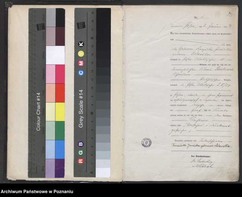 Obraz 3 z jednostki "Księga miejscowa urodzeń tom I [Rejestr główny urodzeń]"