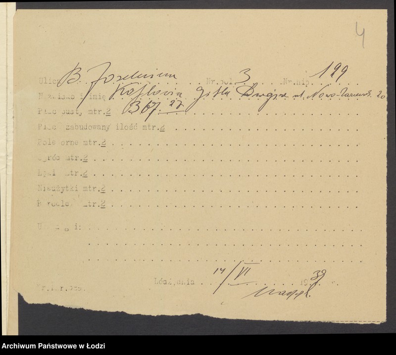 image.from.unit.number "Księga inwentarzowa nieruchomości m. Łodzi ul. Joselewicza"