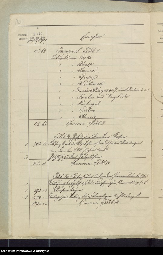 image.from.unit.number "Rechnung über Einnahme und Ausgabe der Kirchenkasse zu Widminnen"