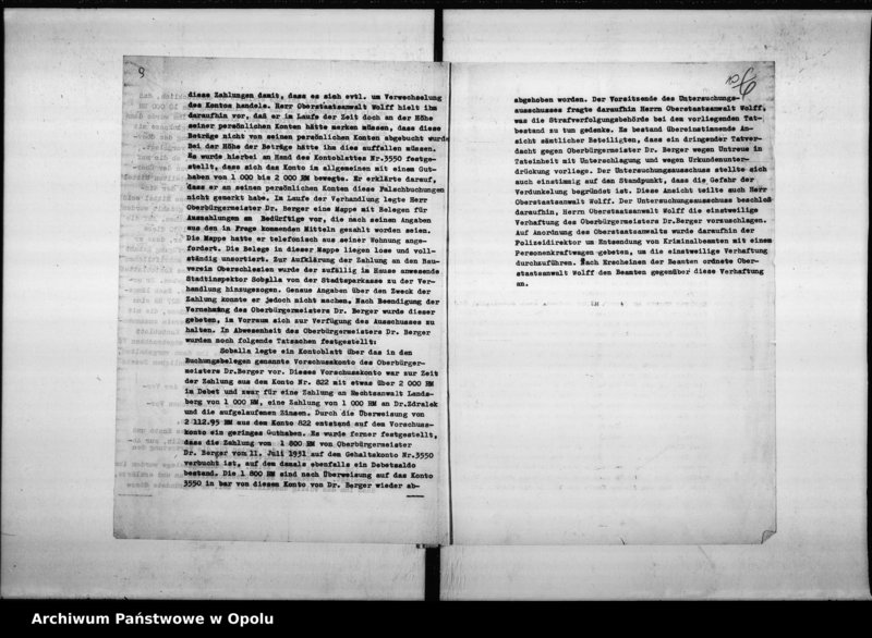 Obraz 10 z jednostki "Stadtverwaltung Oppeln. Dienststrafverfahren gegen Dr. Berger"