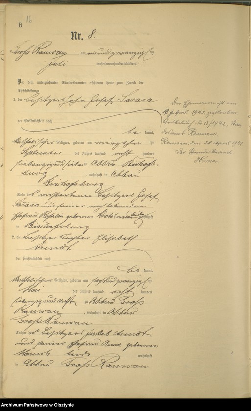image.from.unit.number "Heiraths-Haupt-Register Nr 1 - 20"
