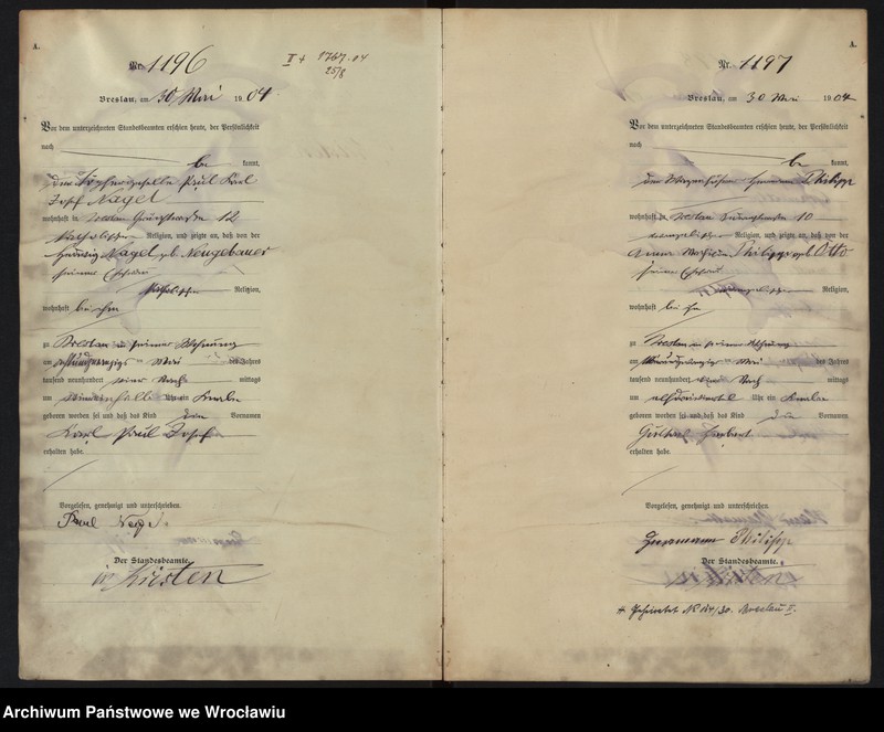 image.from.unit.number "Geburts-Haupt-Register Breslau II 1904 Band 4"