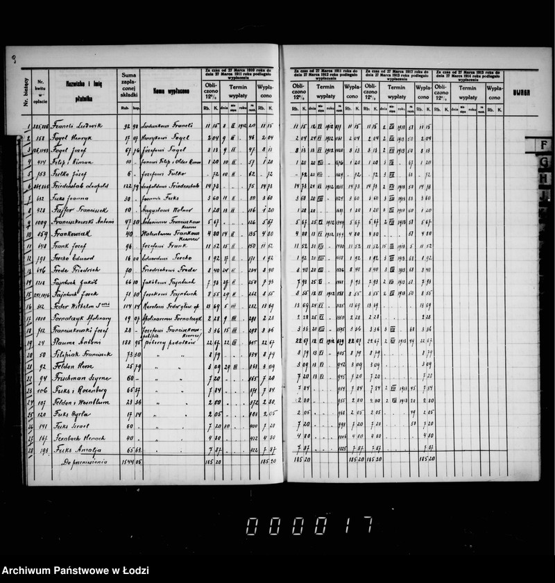Obraz 15 z jednostki "Książka składek na budowę rzeźni bałuckiej"