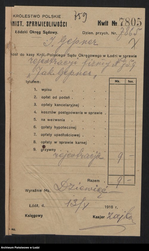 Obraz 9 z jednostki "Jacób Gepner- handel towarów tabacznych"