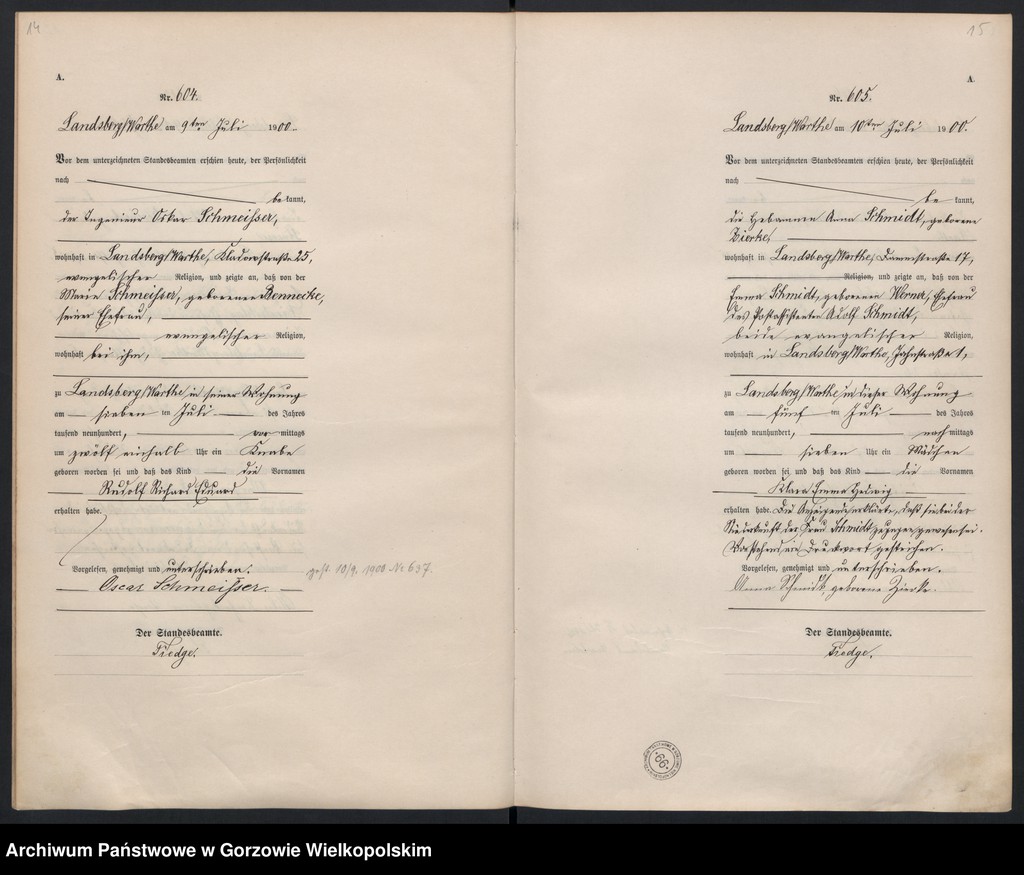 Obraz 11 z jednostki "Geburts Register"