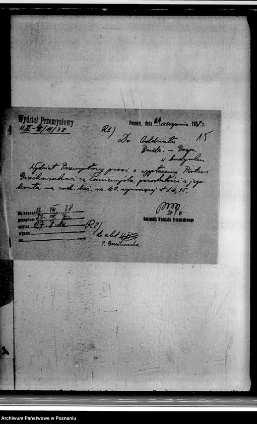 Obraz 20 z jednostki "Wniosek Piotra Grześkowiaka na Zakład Elektryczny w Zaniemyślu powiat średzki"