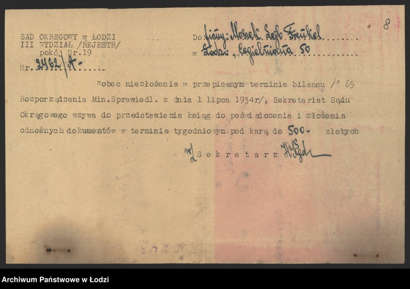 Obraz 10 z jednostki "Moszek Leib Frenkel- sprzedaż chustek i manufaktury"