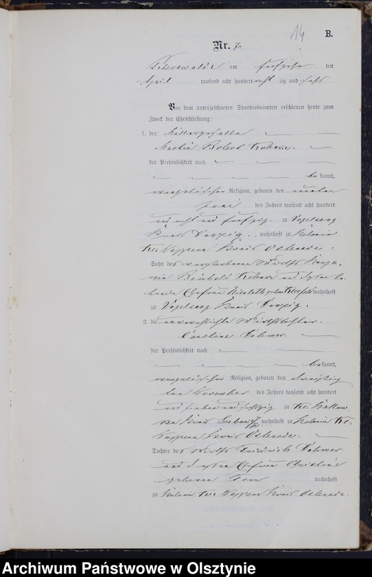 image.from.unit.number "Heiraths-Neben-Register Nr 1 - 42"