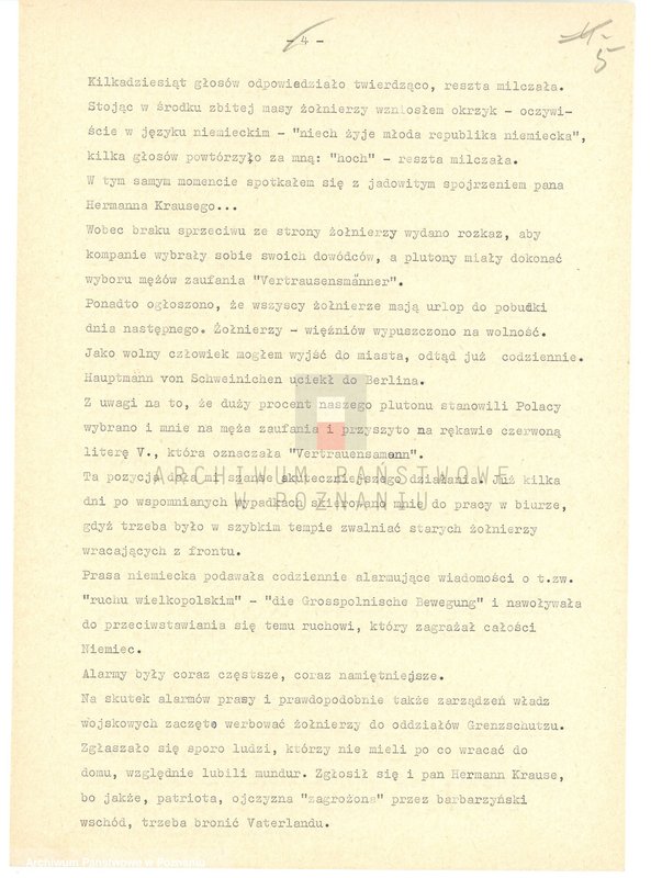 Obraz 13 z jednostki "Relacje i wspomnienia dotyczące powstania wielkopolskiego: 1. Krystynki, powiat Rawicz, województwo poznańskie, 2. Krotoszyn, powiat Krotoszyn, województwo poznańskie, 3. Krobia, powiat Gostyń, województwo poznańskie."