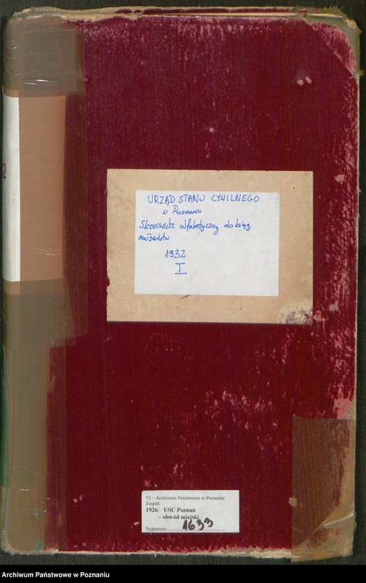 Obraz 2 z jednostki "Spis alfabetyczny małżeństw za 1932"