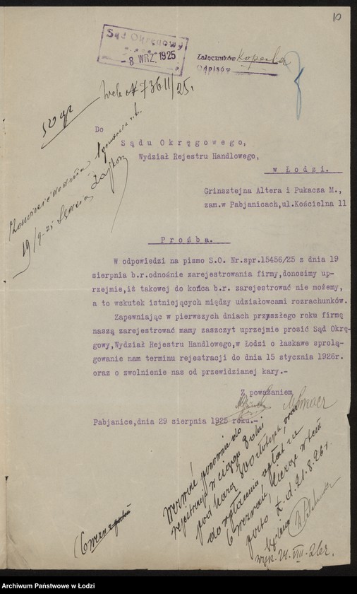 Obraz 13 z jednostki "Grinsztajn, Alter i Pukacz – wyrób i sprzedaż towarów wełnianych i półwełnianych"
