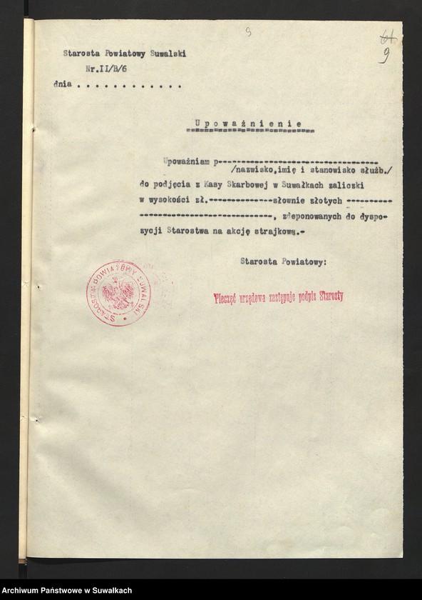 image.from.unit.number "[Akcja przeciwstrajkowa dotycząca ustalenia listy dyżurów, podjęcia z Kasy Skarbowej w Suwałkach zaliczki na akcję, doniesienia o stanie akcji urzędowi wojewódzkiemu]"