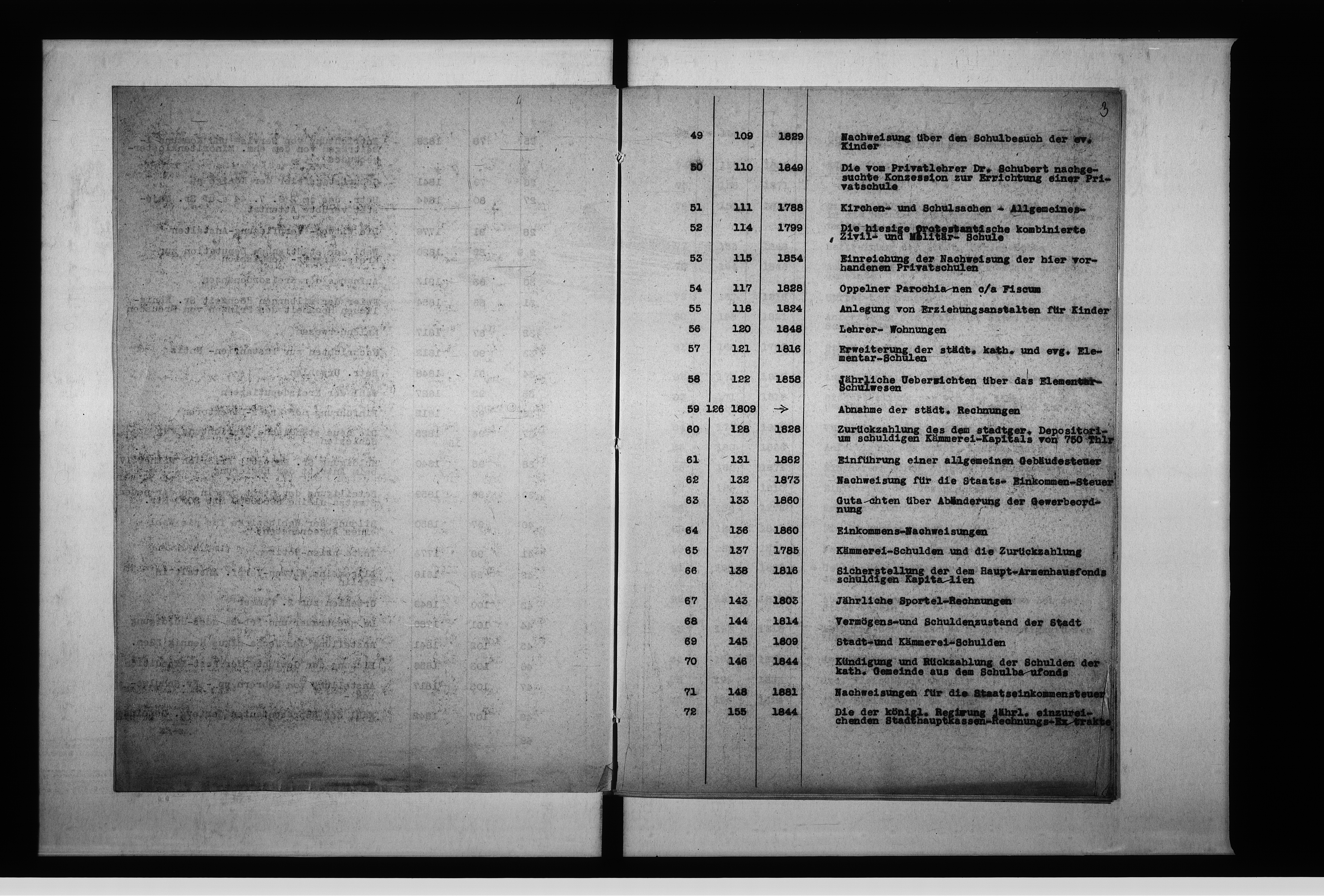 Obraz 7 z jednostki "Staatsarchiv Breslau Repositur 229 Abtlg. [Abteilung] Stadt Oppeln 2 abschriftliche Verzeichnisse enth[altend] Aktenstücke 1-1557 u[nd] 977a, 978a, zusammen 1559 Aktenstücke."