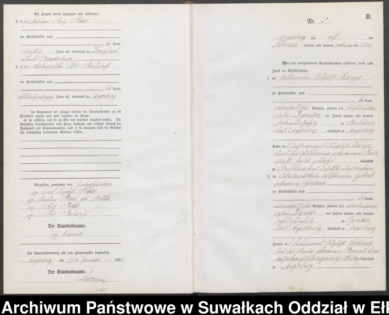 Obraz 9 z jednostki "Heiraths-Neben-Register des Preussischen Standes-Amtes Angerburg Kreis Angerburg"
