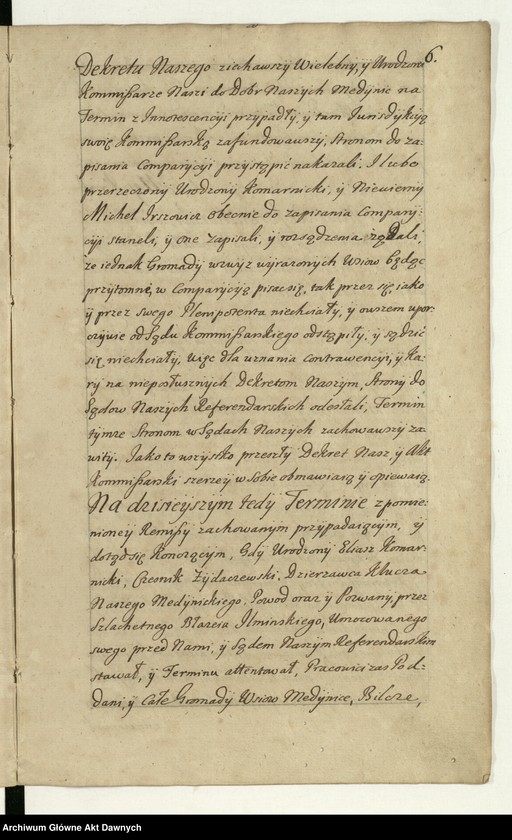 image.from.unit.number ""Akta sądow J K Mci referendarskich koronnych za szczęśliwego panowania - - Augusta II króla polskiego - - Za sprawą i przełożeniem - - Jakuba na Skrzynnie Dunina referendarza koronnego, radoszyckiego, ex post wiślickiego i lipnickiego starosty. Annorum 1727-mi, 1728-vi et 1729-ni. Także za sprawą i przełożeniem - - Józefa na Załuskach Załuskiego referendarza koronnego, kanonika katedralnego krakowskiego, archidiakona pułtuskiego, w katedrze płockiej koadiutora, proboszcza warszawskiego, infułata proboszcza kodeńskiego. Annorum 1730, 1731, 1732-di. Za pisarstwa - - Michała Nagrodzkiego J K Mci sekretarza i pisarza referendarskiego koronnego"."