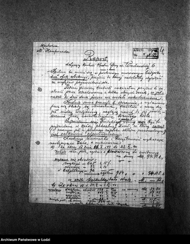 Obraz 7 z jednostki "[Kuchnia nr 139, ul. Wrocławska 6 (Lutomierska 41). Działalność kuchni, personel, konsumenci, kontrole]"