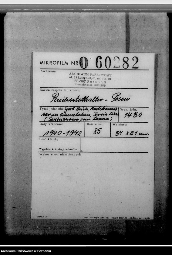 Obraz 2 z jednostki "Gerth, Erich, Amtskommissar in Schwetzkau/, Kreis Lissa - Święcichowo, powiat Leszno"