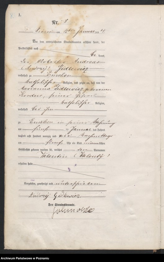 Obraz 11 z jednostki "Księga urodzeń"