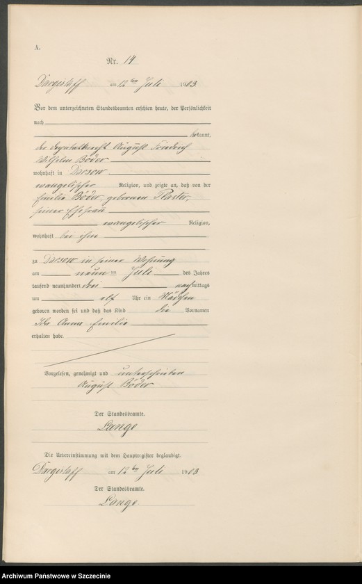 Obraz 17 z jednostki "Geburts-Register (Neben-Register)"