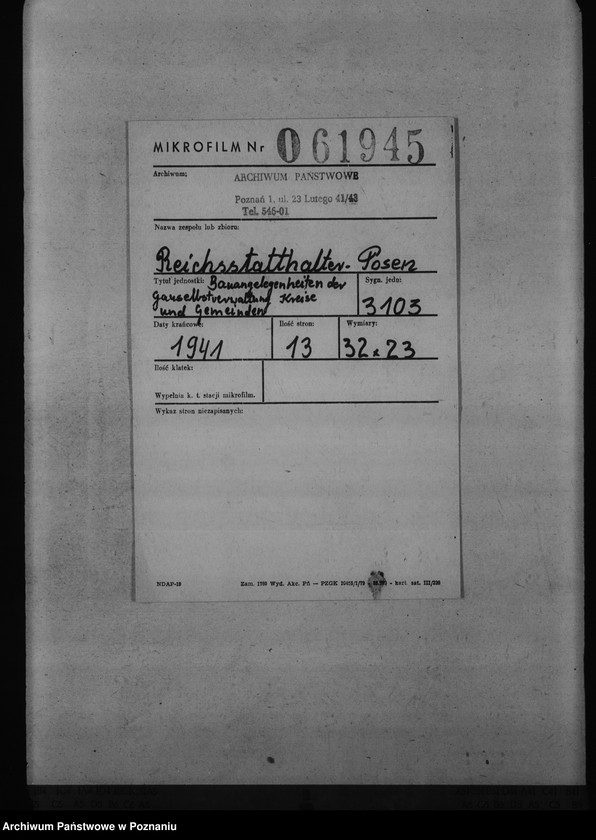 Obraz 2 z jednostki "Bauangelegenheiten der Gauselbstverwaltung, Kreise und Gemeinden"